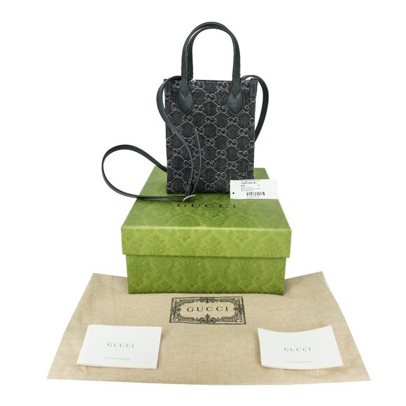 Gucci Ophidia GG Denim Mini Crossbody Bag - Picture 5 of 9